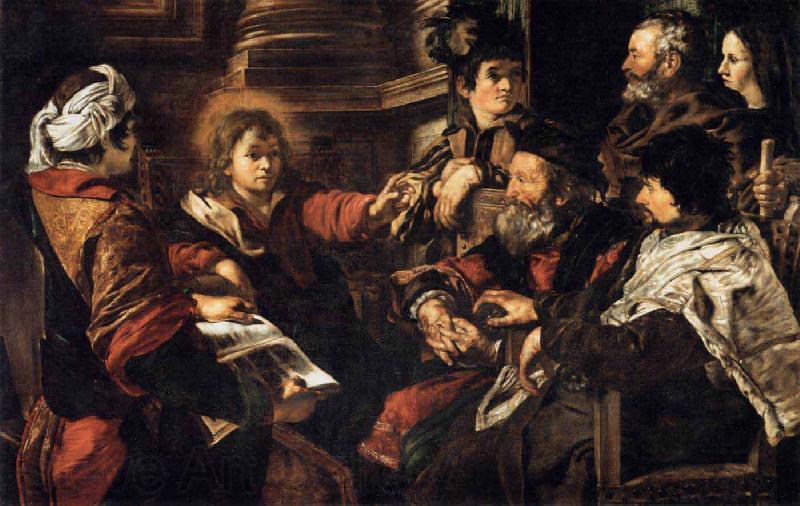 SERODINE, Giovanni Christ among the Doctors Germany oil painting art